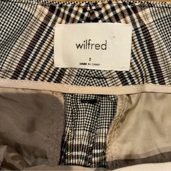 Aritzia Wilfred Plaid Pants Trousers Tie Waist women’s size 0 - Picture 5 of 6